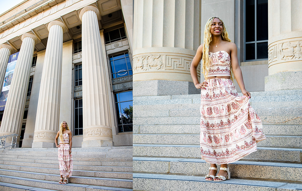Senior pictures at the University of Michigan in Ann Arbor