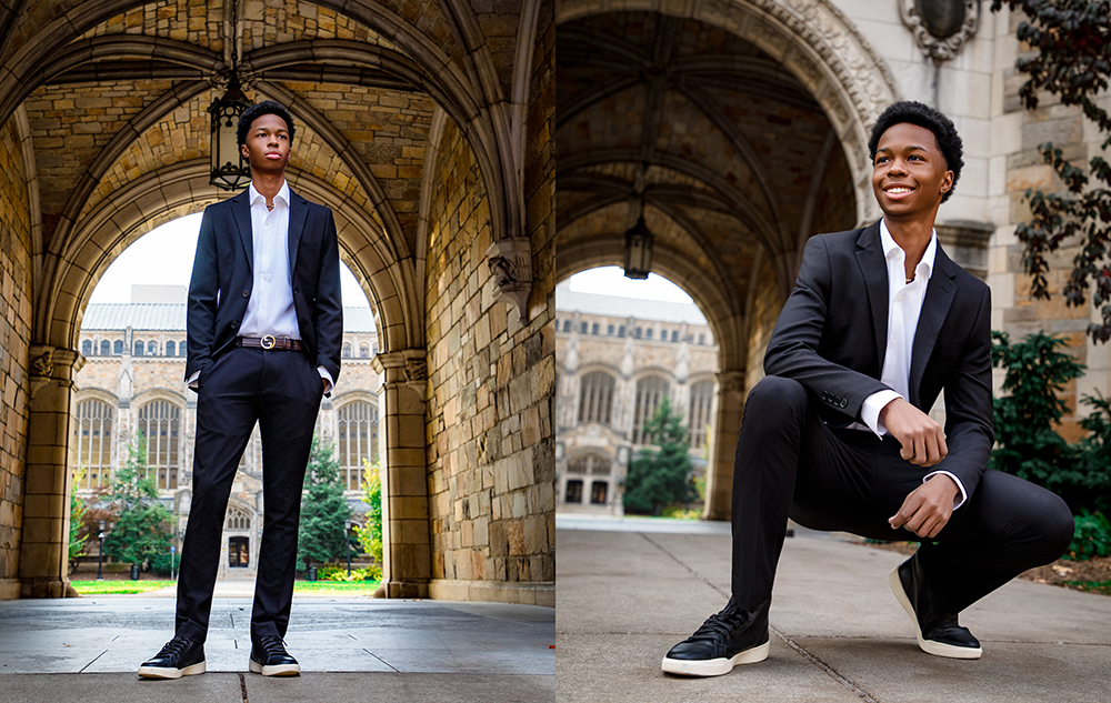 Ann Arbor senior pictures at University of Michigan Law Quad