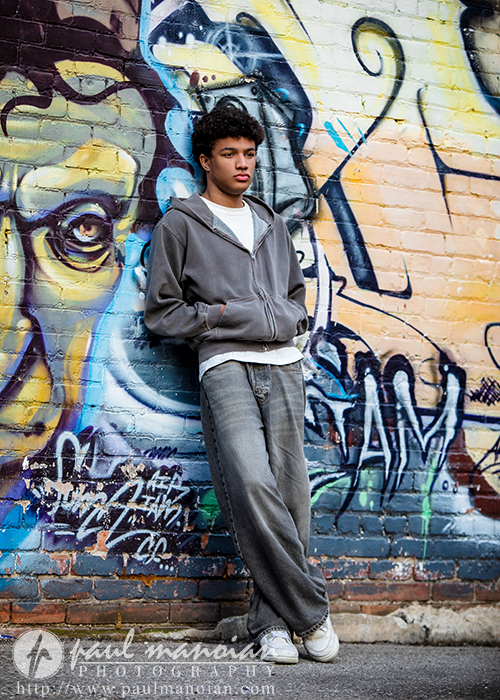 Sterling Heights senior pictures in Detroit with graffiti