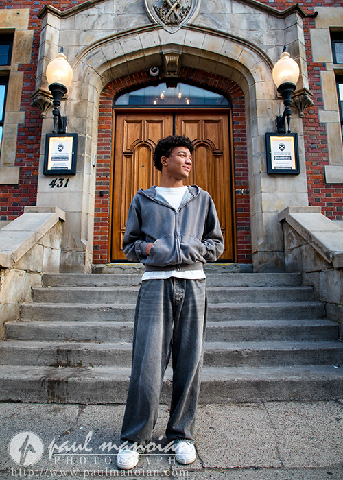 Sterling Height senior pictures in Detroit at St. Andrew's Hall