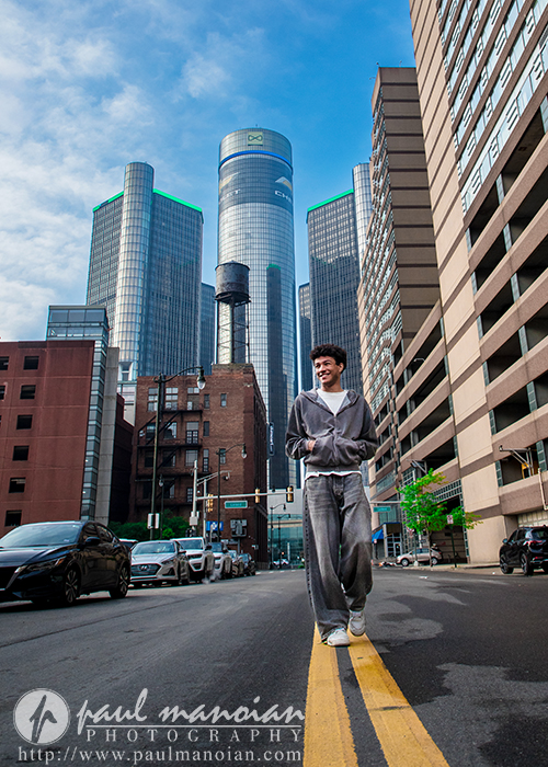 Senior Pictures in Detroit near the RenCen