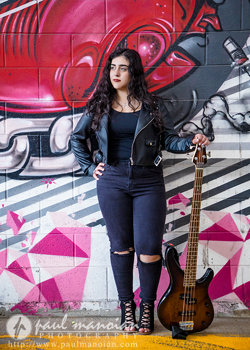 Senior Pictures with Musical Instruments in Detroit