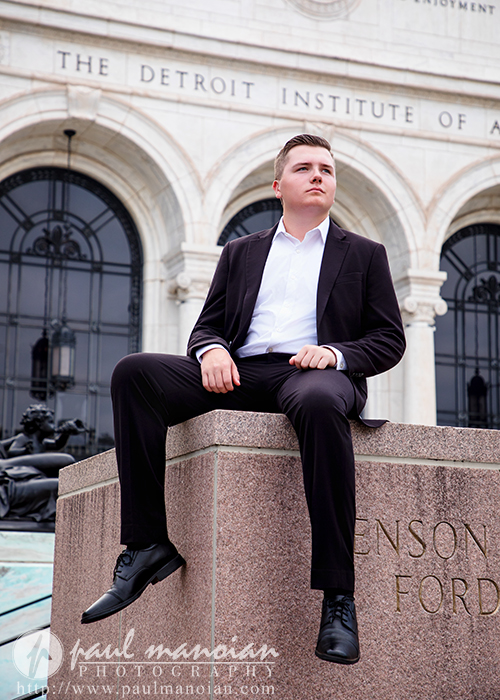 Senior pictures at the Detroit Institute of Arts for a Swartz Creek High School senior
