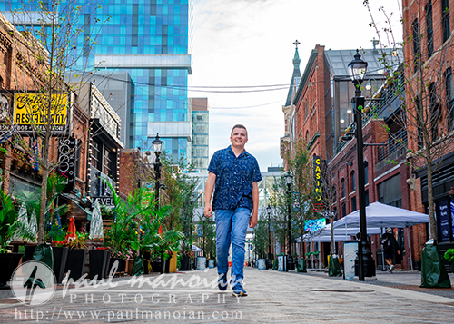 Casual downtown Detroit senior pictures for a Swartz Creek High School senior