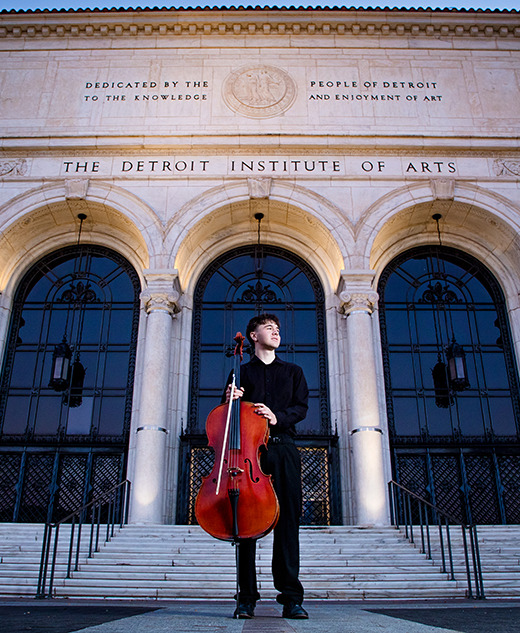 Senior Pictures with a Cello in Downtown Detroit