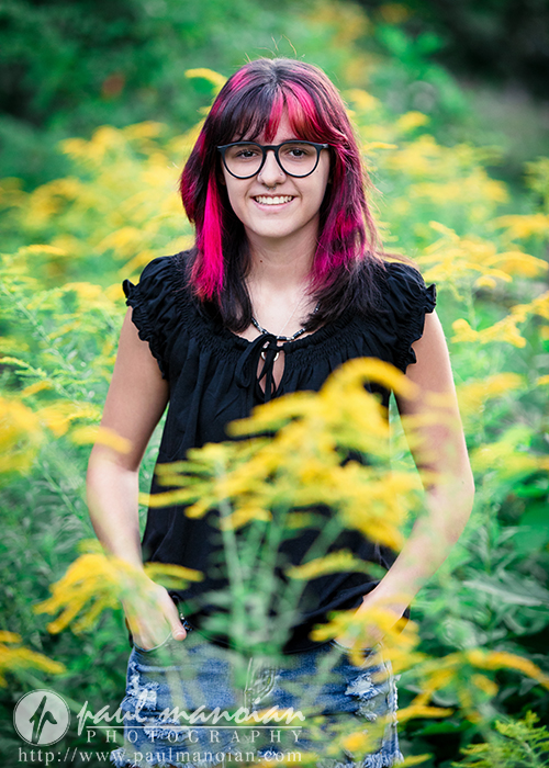 Skyline High School Senior Pictures in a Flower Field