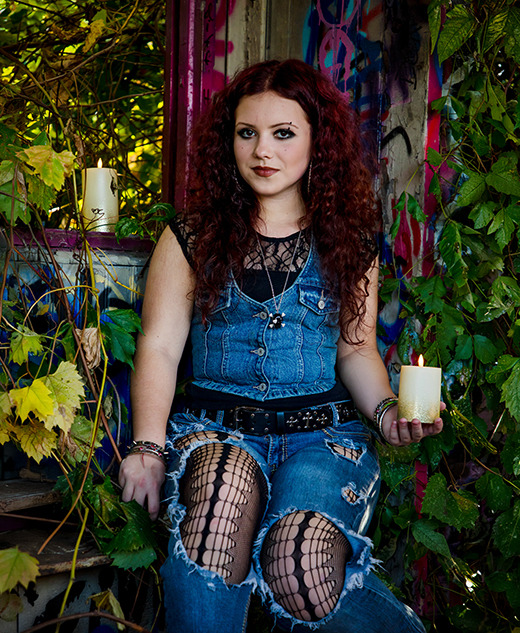 Gothic Senior Pictures with Graffiti