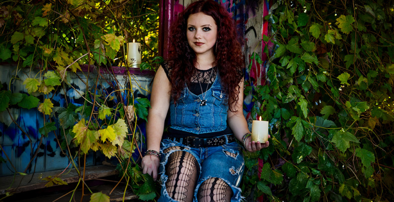 Gothic Senior Pictures with Graffiti