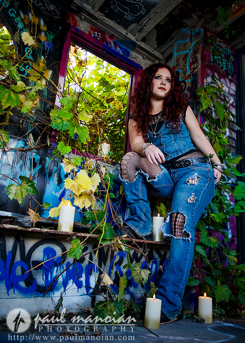 Gothic Senior Pictures with Graffiti
