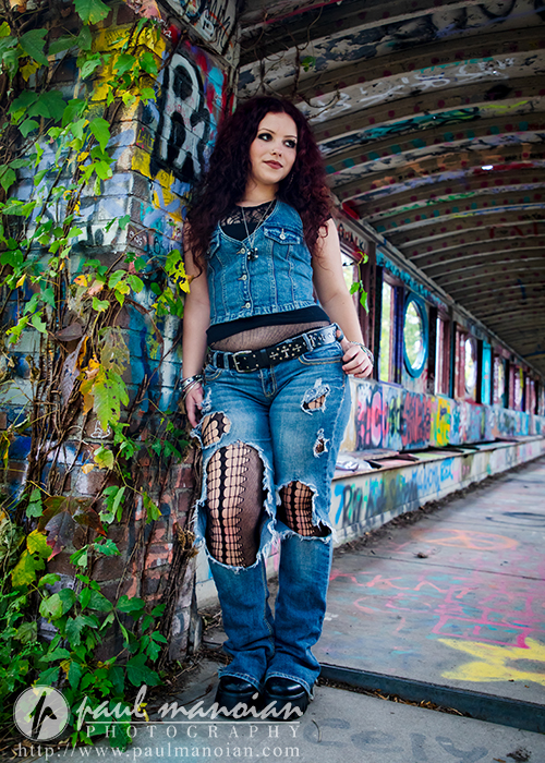 Gothic Senior Pictures with Graffiti