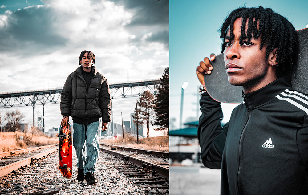 Edgy Senior Pictures with a Skateboard